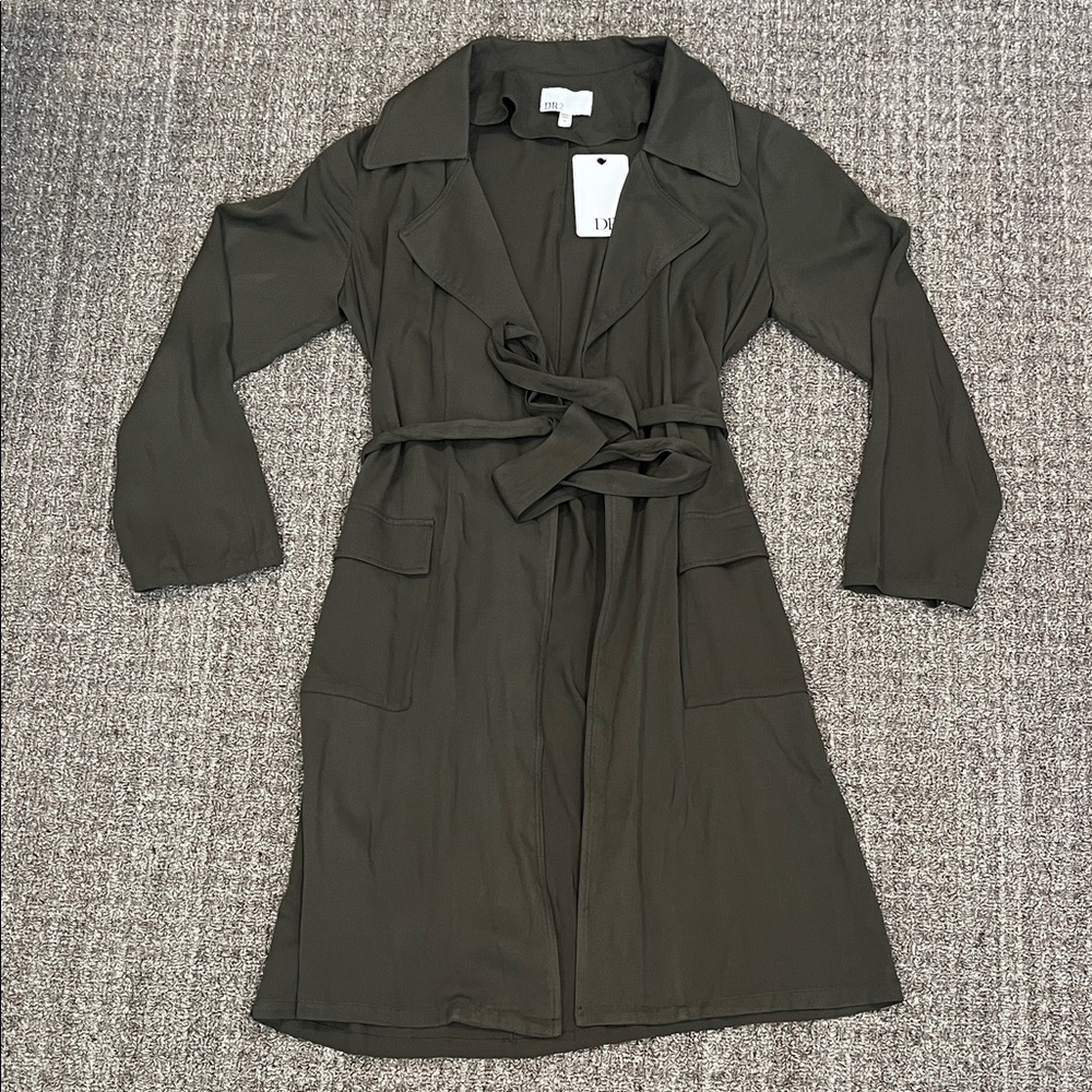 DR2 Olive Belted Trench Coat